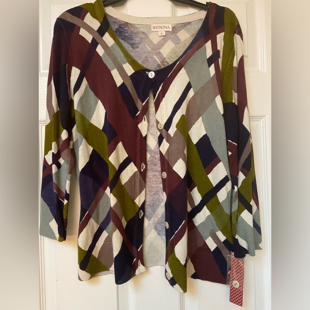 Multi color cardigan, Merona, size L, brand new